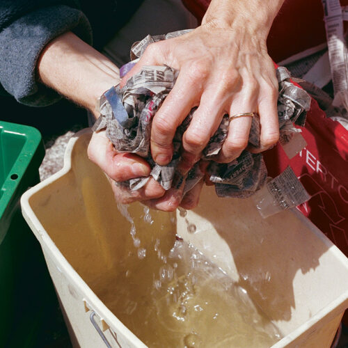 wet newspapers for worm farm