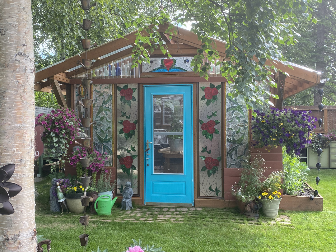 greenhouse made of stained glass