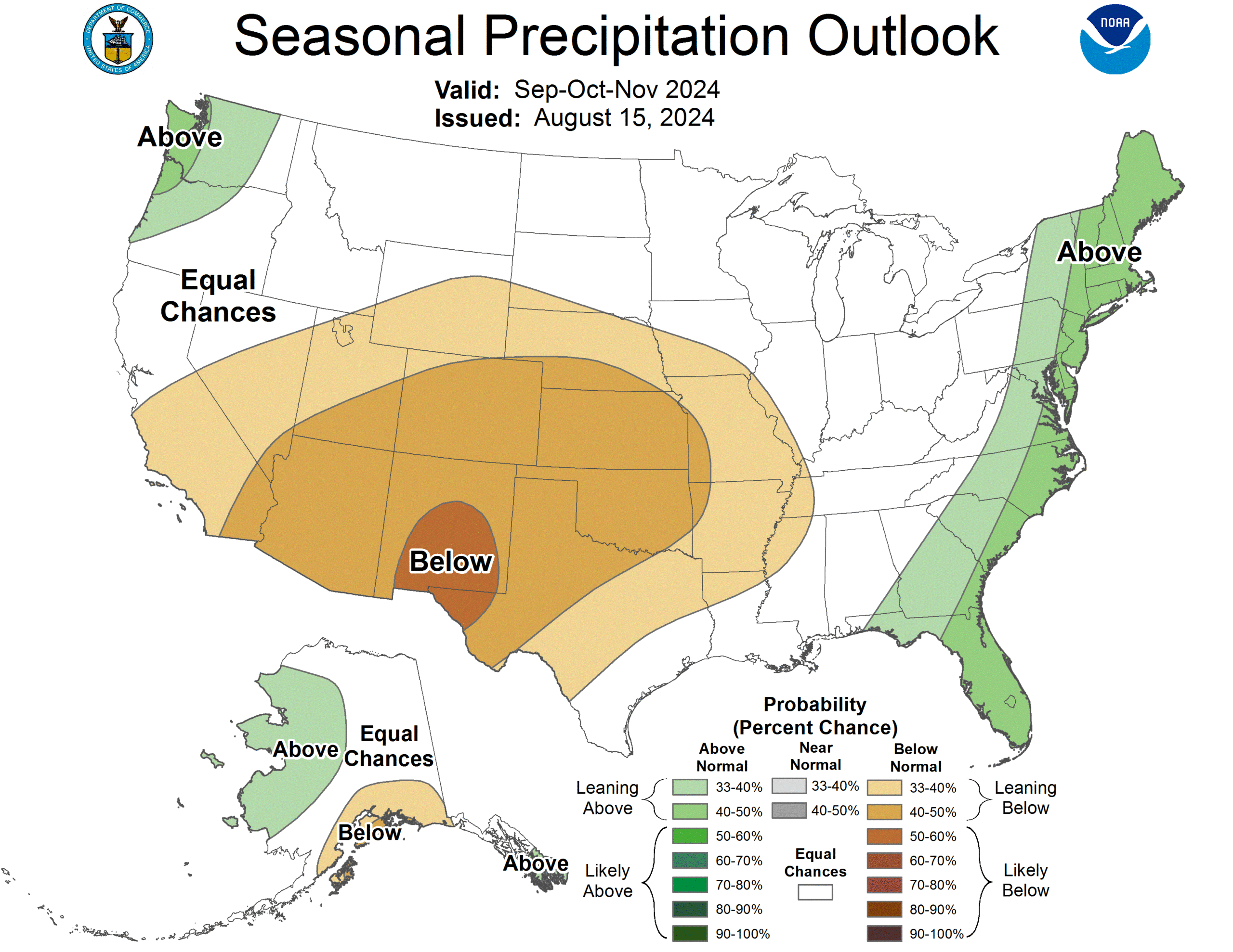 seasonal precipitation outlook from NOAA