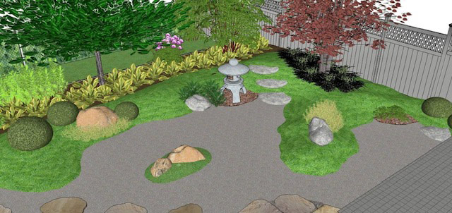 3D drawing of garden plan