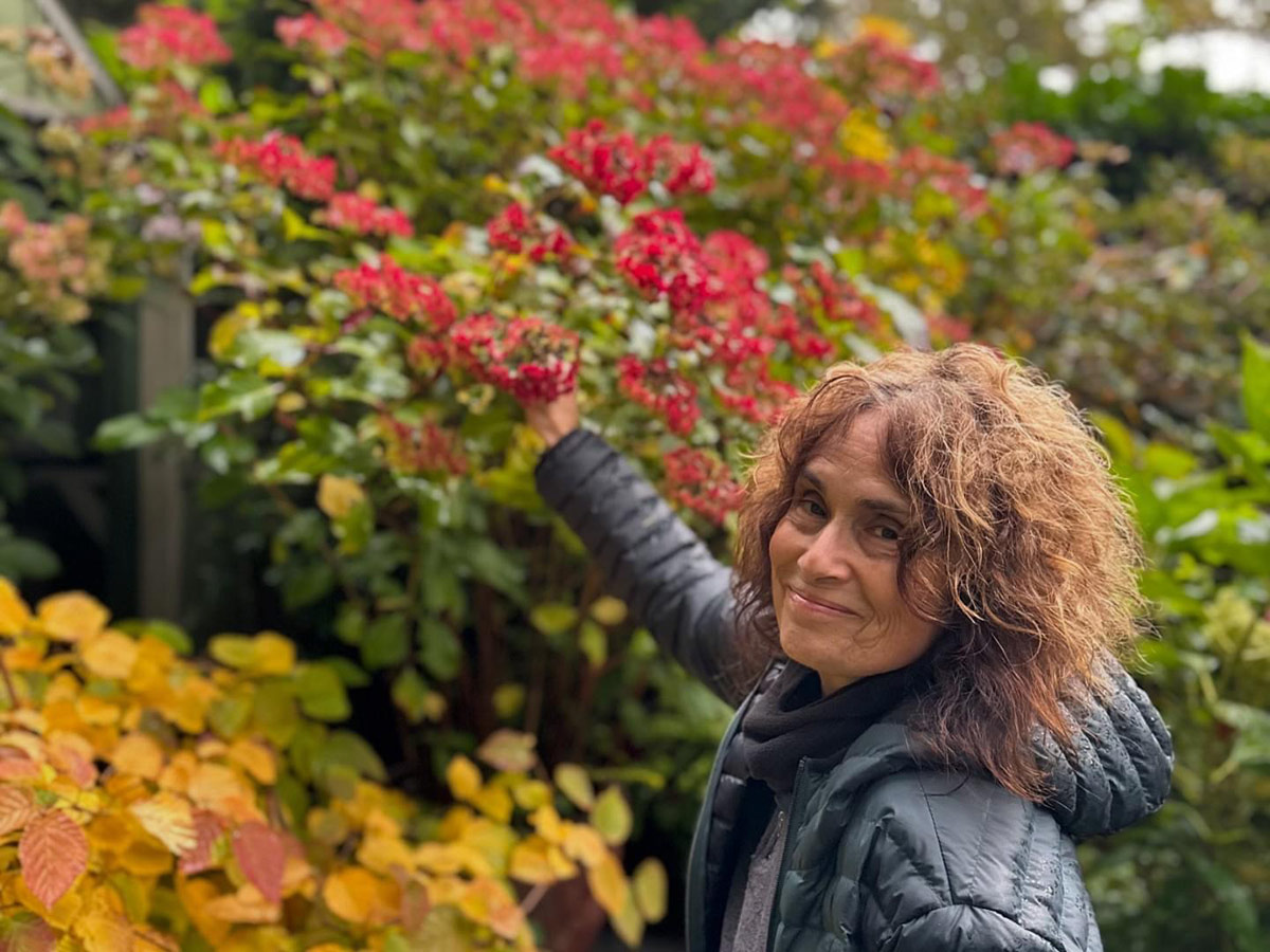 Nancy Heckler in her garden