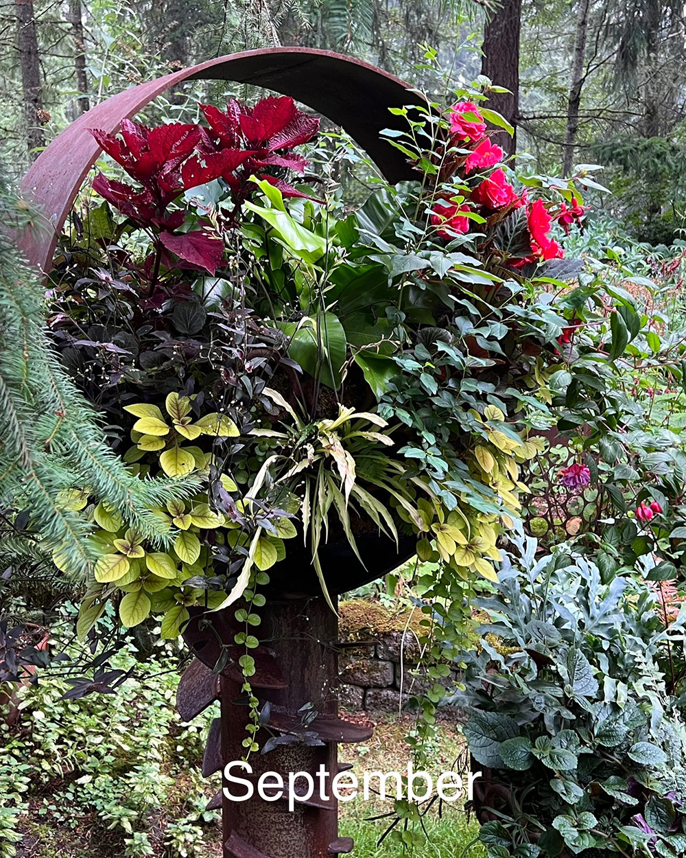 close up of elevated container in september