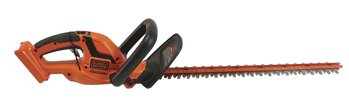 Battery-powered hedge trimmer