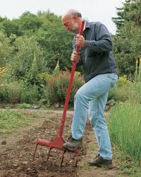 Deep spader loosening tough soil